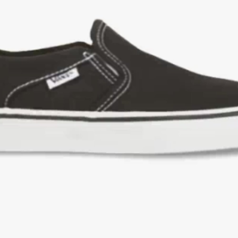 New in Box- Women's Vans Asher Slip-On Skate Shoes in Black Women's 7.5 - Picture 4 of 7